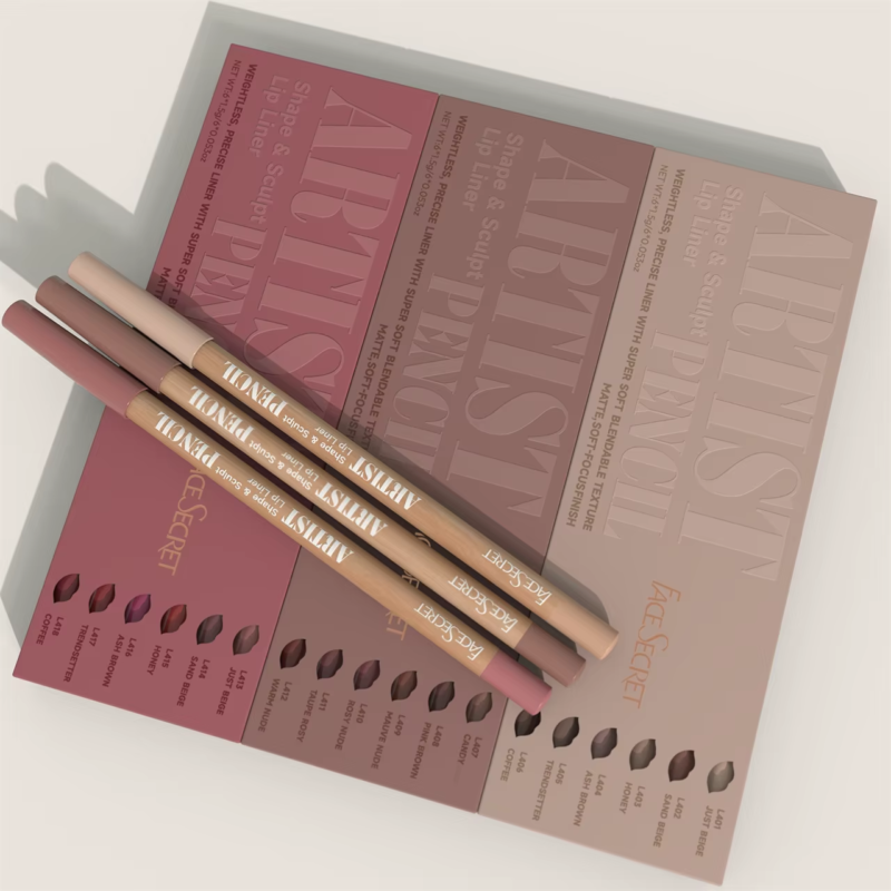 FACE SECRET Artist Shape Sculpt Lip Liner Set, Super Soft Blendable Texture Matte - Image 2
