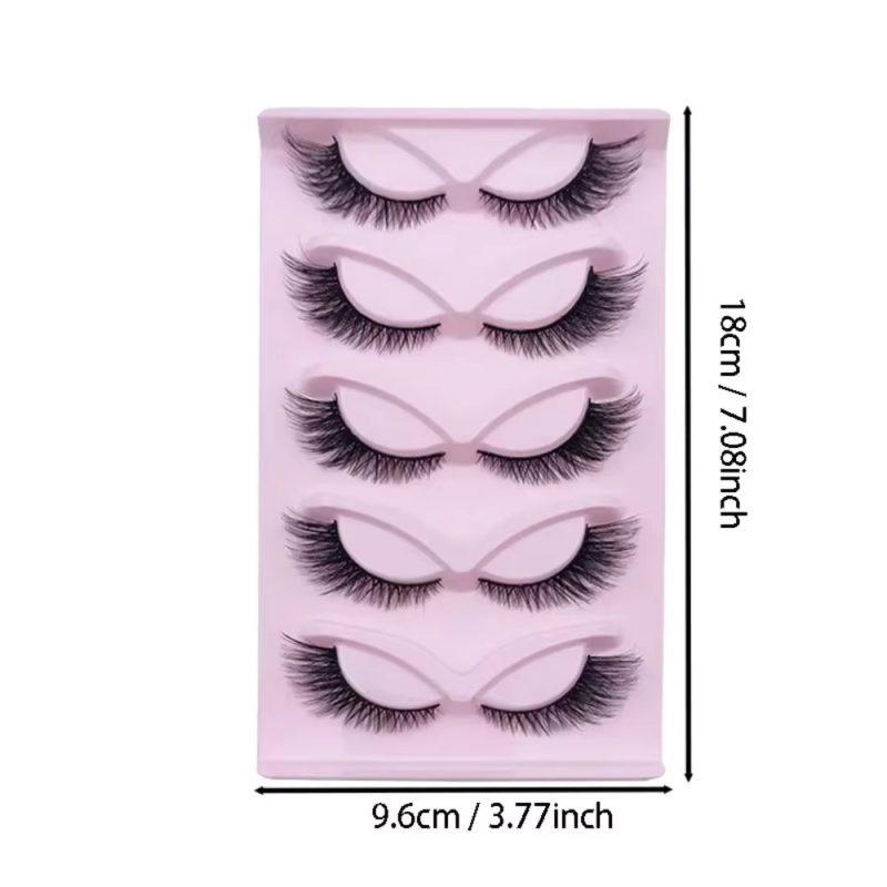 JIEFUXIN 5 Pairs Fluffy Cat Eye Lashes Extensions - Image 2