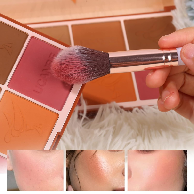 MARBUROLY 8 Colors Face Matte Blush Palette with Brush - Image 2