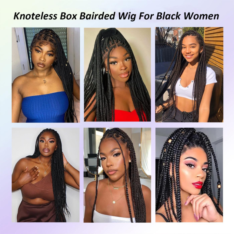 RUNM Full Double Lace Front Box Braided Wigs 36" - Image 3