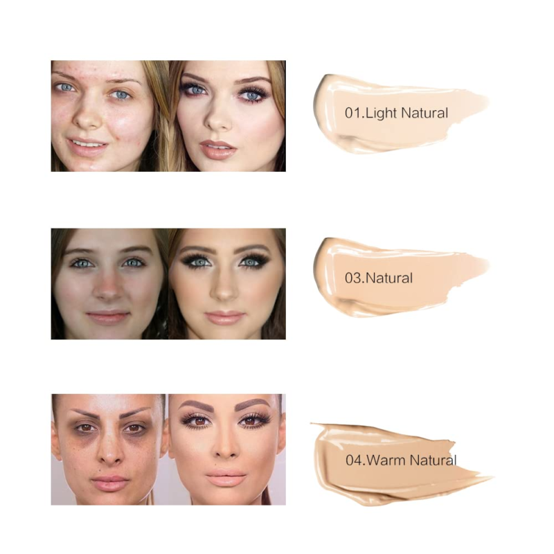 Pro Full Cover Liquid Concealer, Waterproof Smooth Matte Flawless Finish Creamy Concealer Foundation Corrector for Eye Dark Circles Spots Face Concealer Makeup Base, 6Ml/0.20Fl Oz - Image 5