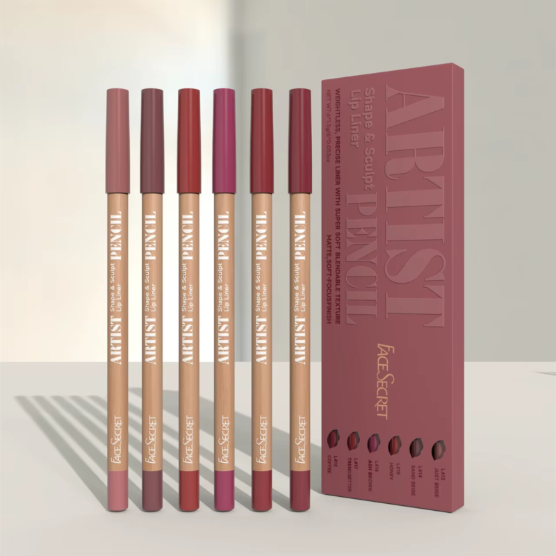 FACE SECRET Artist Shape Sculpt Lip Liner Set, Super Soft Blendable Texture Matte