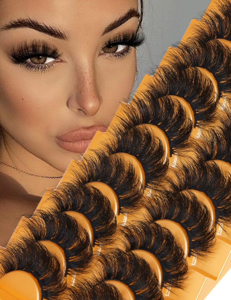 GODDVENUS 8D 20 Mm Long D Curl Strip Eyelashes Pack 10 Pairs