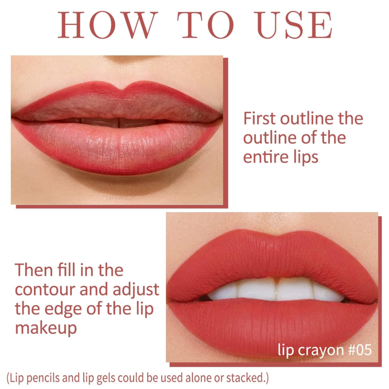 BOOBEEN Matte Lip Liner Pencil and Liquid Lipstick Set - Image 2