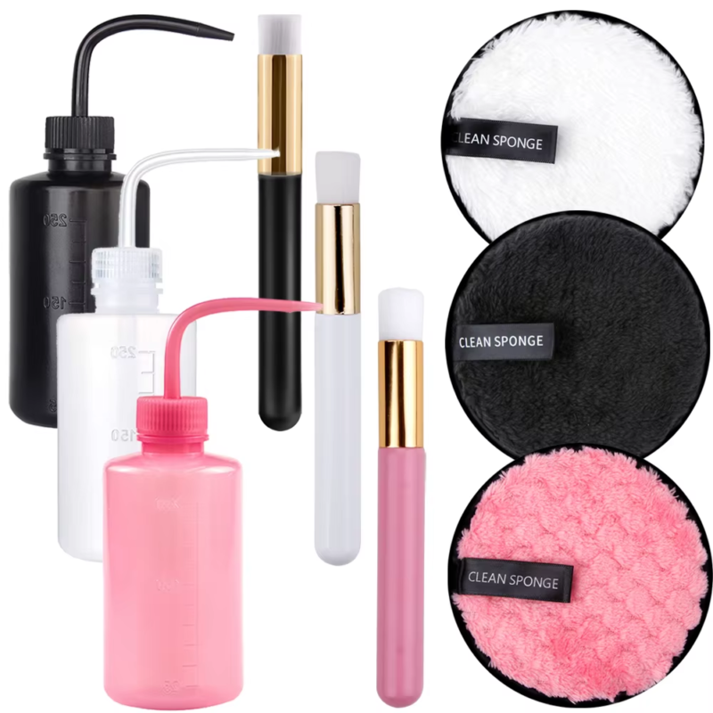 ACOLEHUMA Eyelash Removal Cleaning Kit & Reusable Microfiber Pad