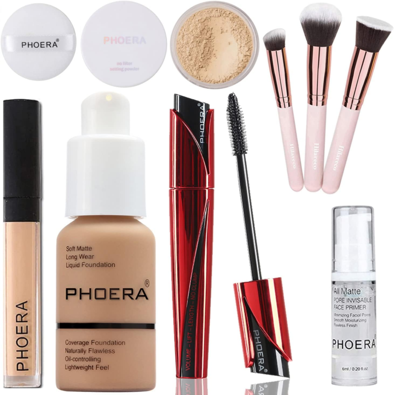 PHOERA 9D Mascara Full Make-up Set With Foundation (105 Sand)