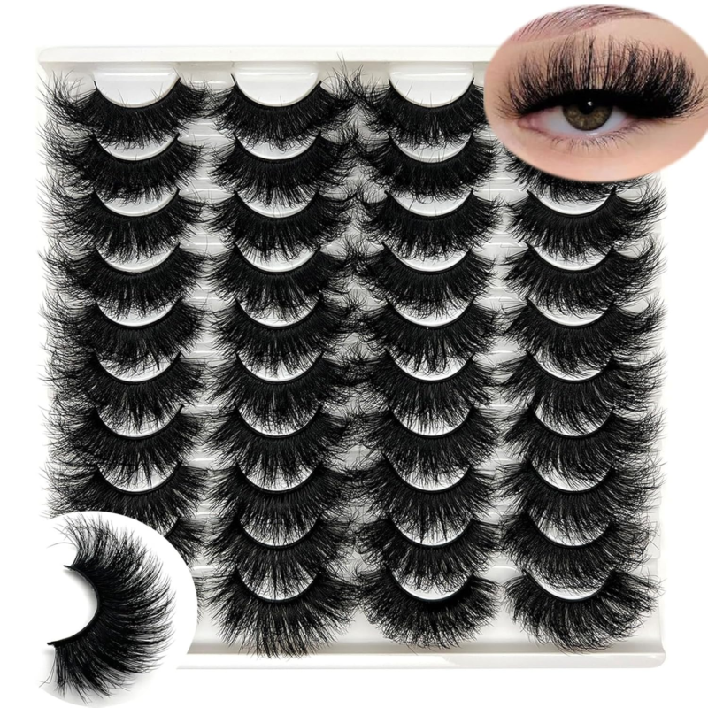 IFSOWDRA Mink Eyelashes Wispy 20Mm 3D D Curl Strip Natural Look - Image 2