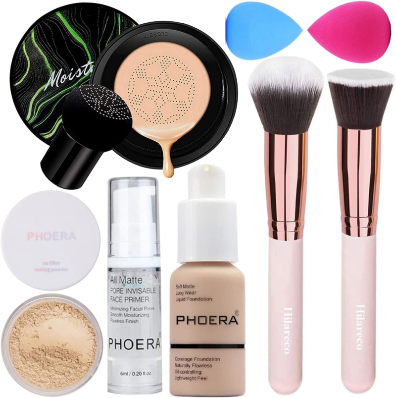 PHOERA Foundation & Full Makeup Set (105 Sand+ 05 Sand CC)