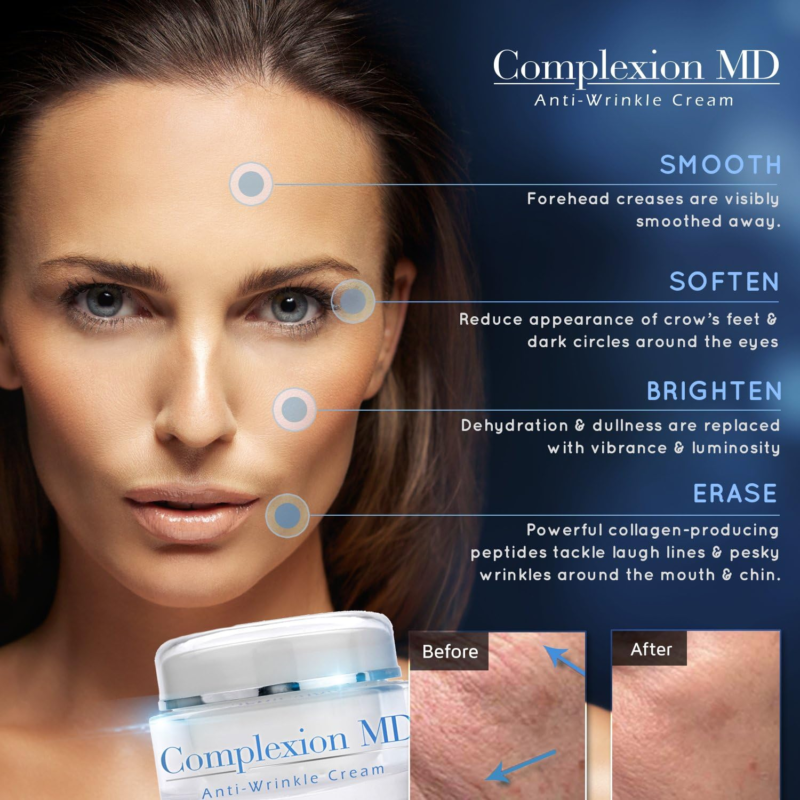 COMPLEXION MD Advanced Anti-Wrinkle Face Moisturizer– Clinically Tested Multi-Peptide with Hyaluronic Acid - Image 3