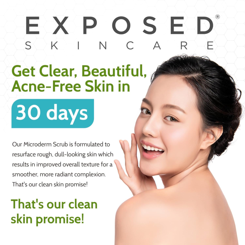 EEXPOSED SKIN CARE Face Scrub to Improve Acne Scars, Blackheads, Fine Lines, Clogged Pores Formula - Image 2