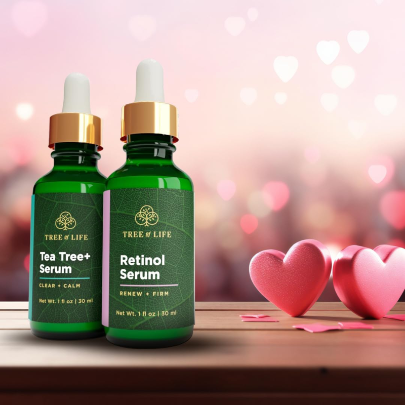 TEA TREE Duo Retinol & Face Serum to Brightening Dark Spot, Suitable for Smooth Dry & Sensitive Skins, Anti-Aging, Wrinkle, & Acne