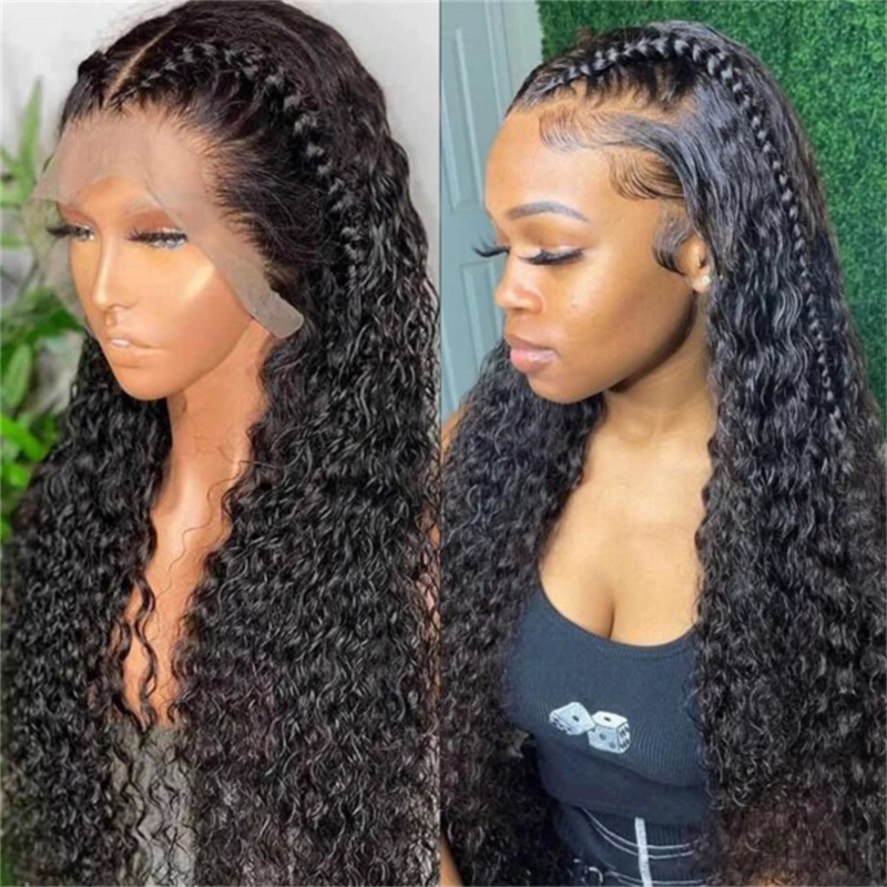 Brazilian Human Hair Water Wave HD Front Lace Wig18 Inch