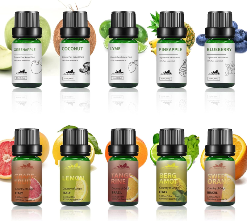 MUMIANHUA Fruity Essential Oil Set Aromatherapy for Diffuser, Skin Care (Diff Frangrance)