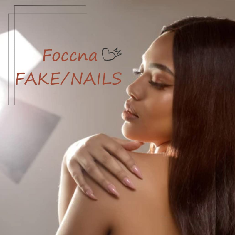 FOCCNA Press on Nails Medium, Pink Marble Square Luxury Acrylic Artificial Rhinestone 24 Pcs - Image 2