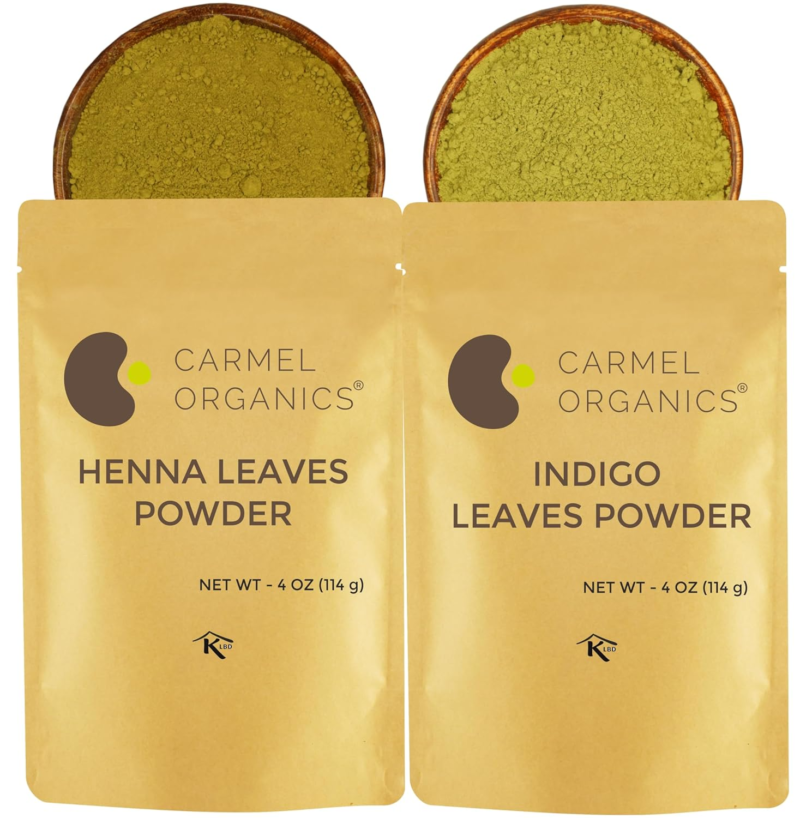CARMEL ORGANICS Indigo/Henna Combo Bring Back De-Hair Blackness Natural Hair Dye
