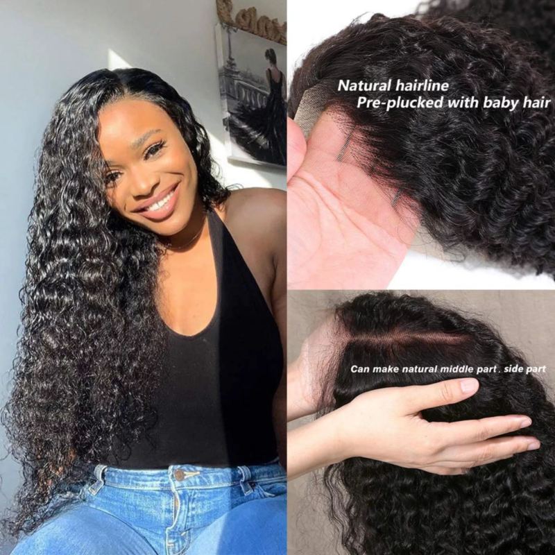 Brazilian Human Hair Water Wave HD Front Lace Wig18 Inch - Image 3