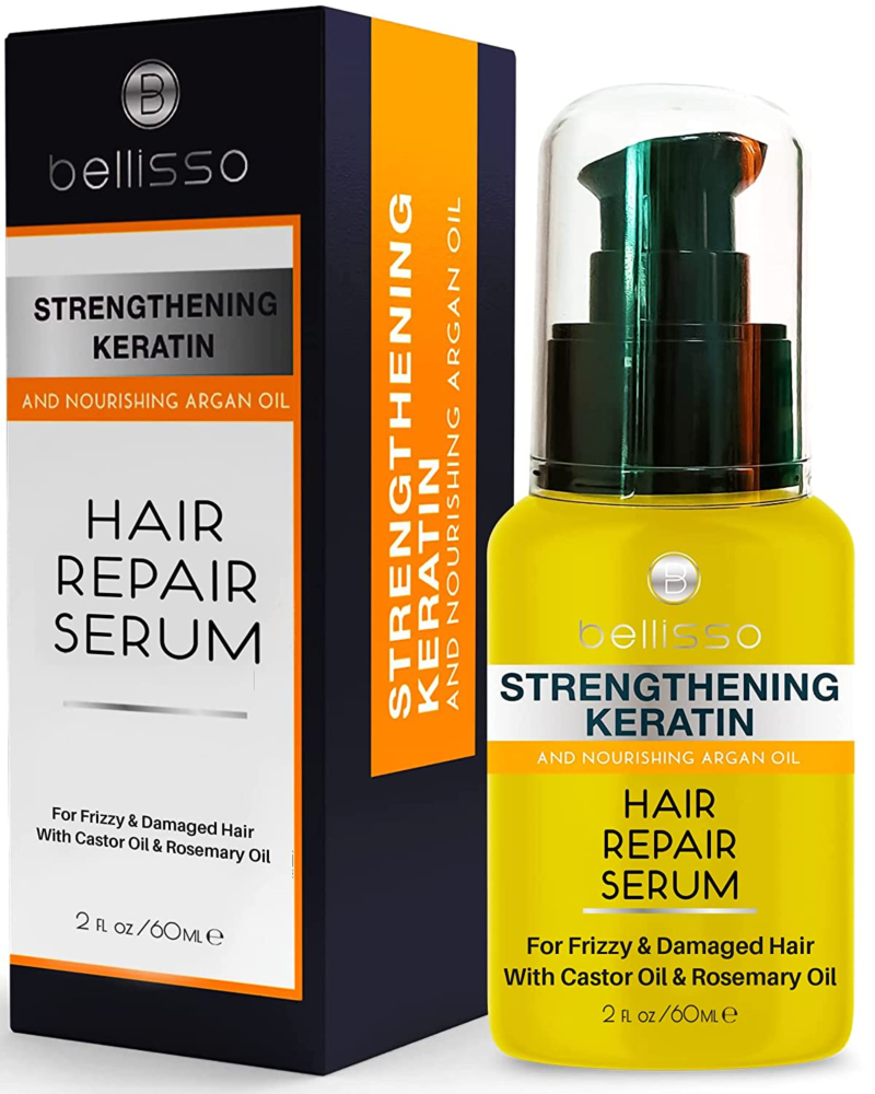 BELLISSO Keratin Hair Serum - Heat Protection Treatment and anti-Frizz Control