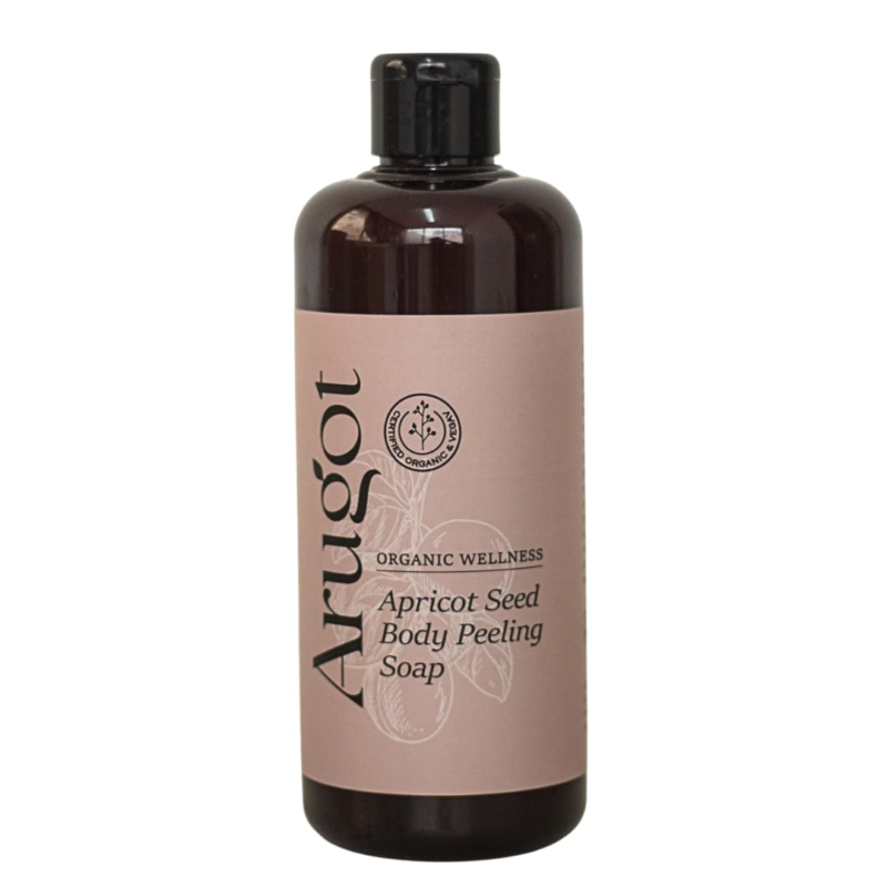 Apricot Seed Organic Body Peeling Cleanser, Hyaluronic Acid & Aloe Vera Formula