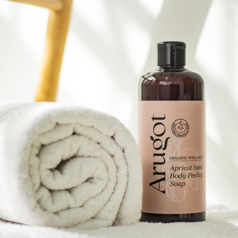 Apricot Seed Organic Body Peeling Cleanser, Hyaluronic Acid & Aloe Vera Formula - Image 4